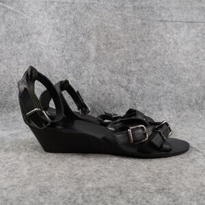 Old Navy Shoes Womens 10 Sandals Wedge Buckle Straps Black Casual Open Toe